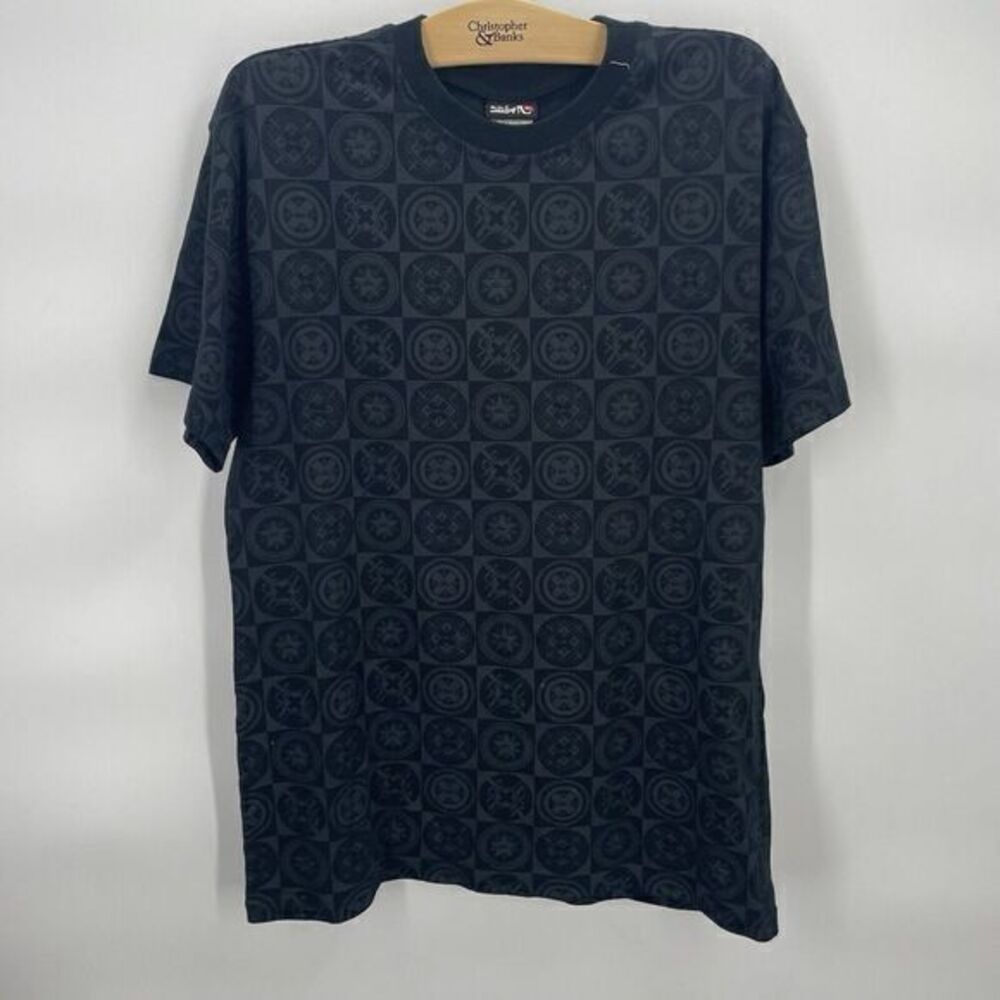 Quiksilver Black All Over Graphic‎ T-Shirt Tees Mens Size Medium
